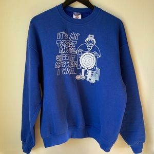 Royal blue humorous sweatshirt